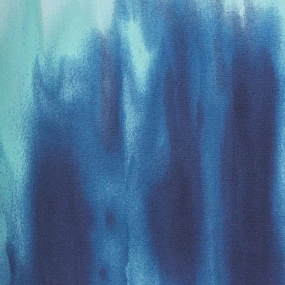 TOCCIN Pleated Faux Wrap Blue Ombre Tye Dye Sarong Halter Mini Dress Size 4 NEW - Picture 7 of 10